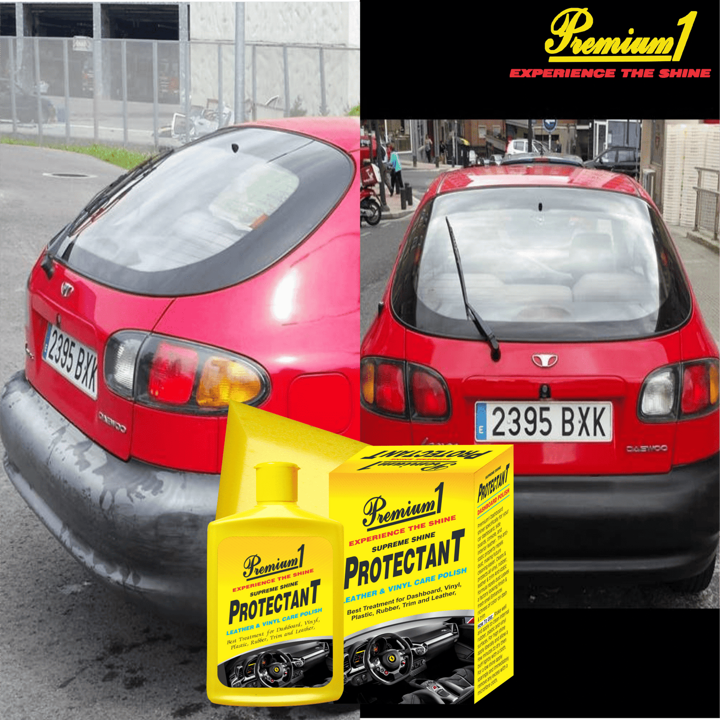 Protectant(150ml)+Body wax(150ml)+ Carpet & upholstery(500ml)+Dry wash(500ml)+ Wiper fluid(60ml)+ Scratch Remover(200ml) - Premium1