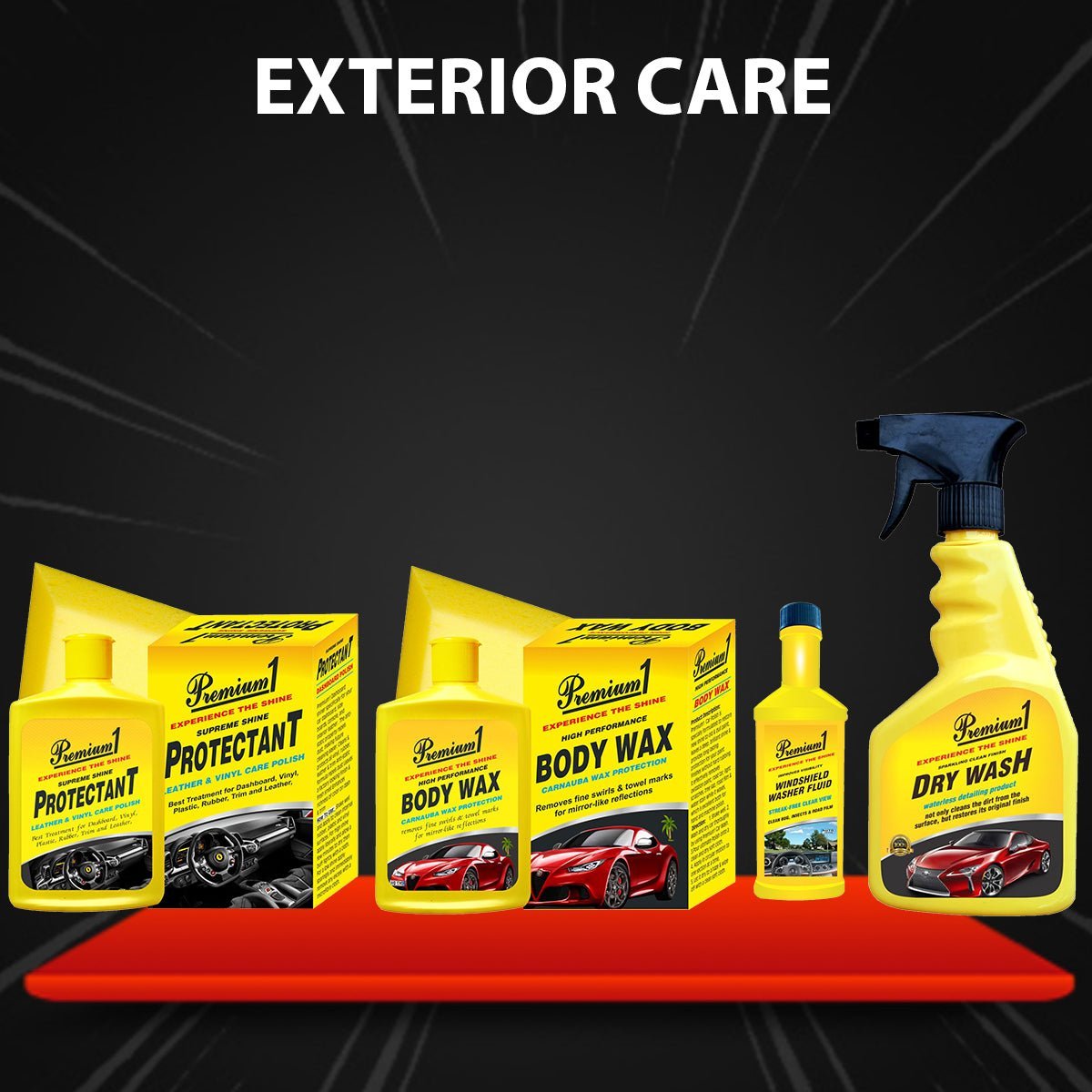 Body wax(150ml)+ Dry wash(150ml)+ Protectant(150ml)+ wiper fluid(60ml) - Premium1